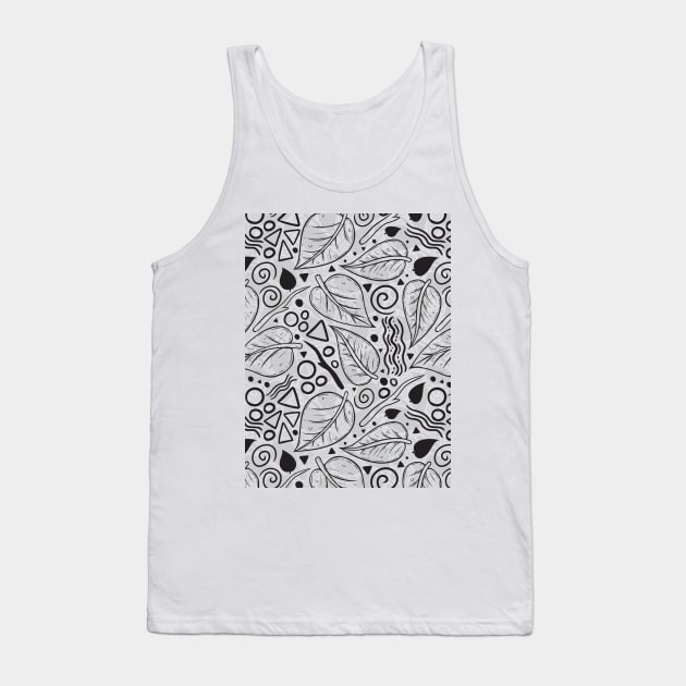 Leaf Doodle Seamless Surface Pattern Design Tank Top by zarya_kiqo